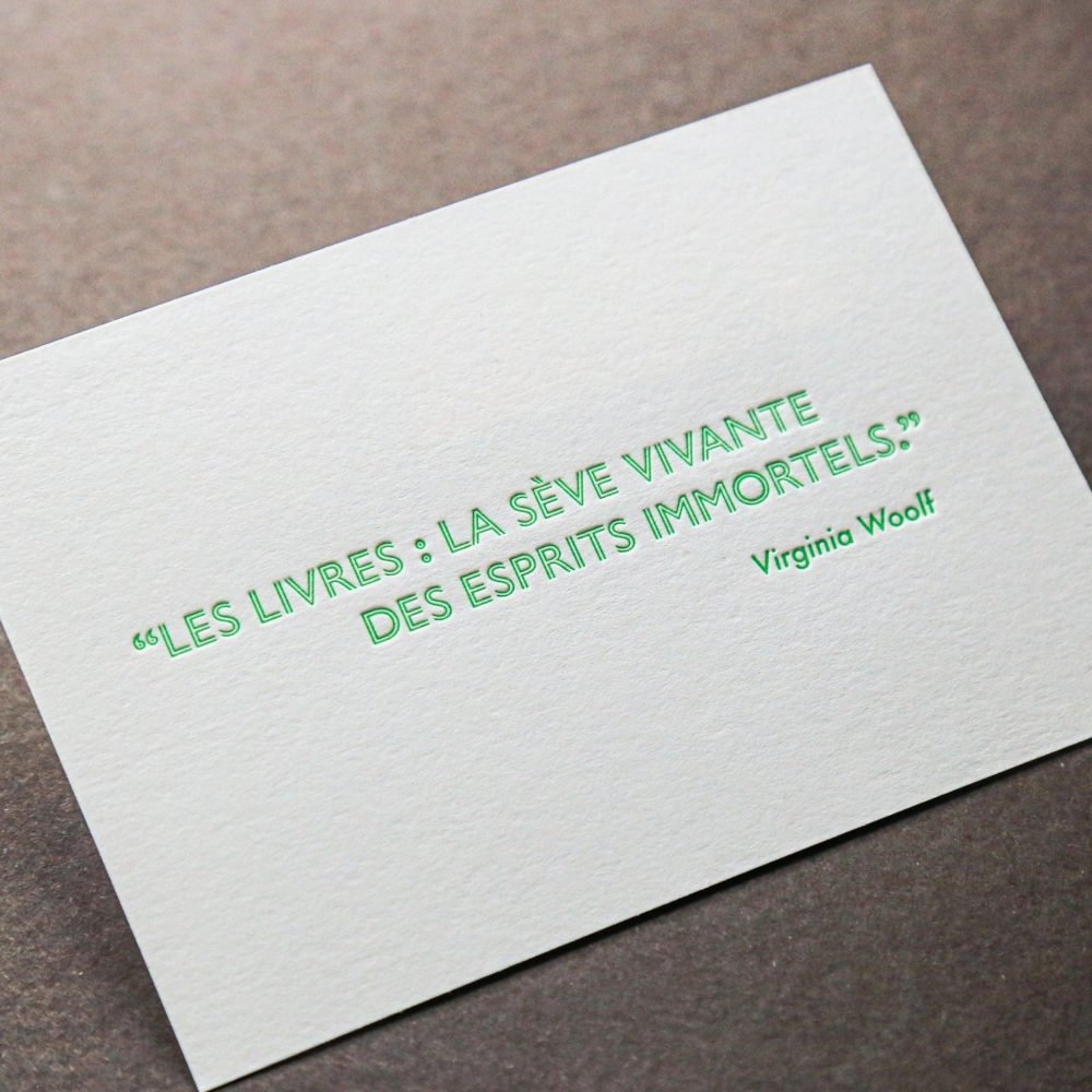 Cartes à citation – letterpress