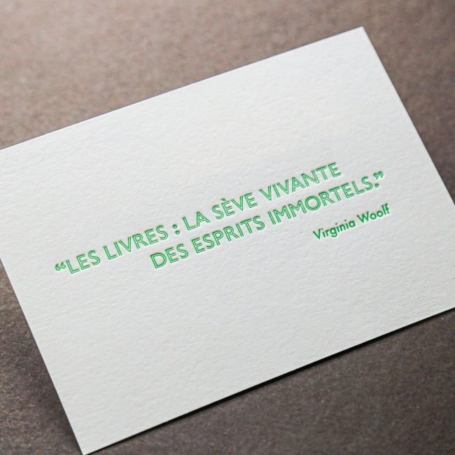 Cartes à citation – letterpress